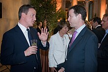 Cameron with Nick Clegg in 2010 after entering the government