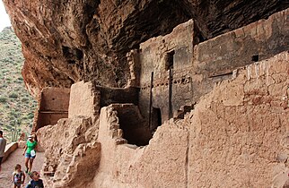 Tonto National Monument, AZ, looking along west face