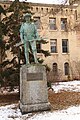 The "Iron Mike" statue outside of the Armory