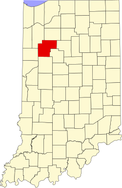 map of Indiana highlighting White County