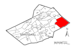 Map of Schuylkill County, Pennsylvania Highlighting West Penn Township