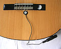 Piezoelectric pickup on a classical guitar