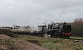 Image 15A steam locomotive and carriages, on the West Somerset Railway, a heritage line of notable length, in spring 2015 (from Somerset)