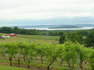 The West Arm of Grand Traverse Bay, seen from Chateau Chantal on the Old Mission Peninsula.