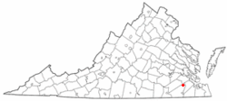 Location of Ivor, Virginia