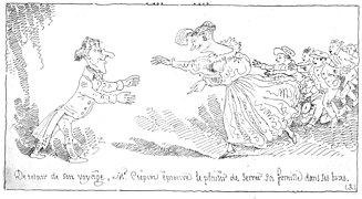 Première page de l'ouvrage de Rodolphe Töpffer "Histoire de M. Crépin"[35] (1837).