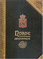 Stema naţională folosită ca decor al primei pagini a cărţii Norge i det nittende aarhundrede („Norvegia în secolul al IX-lea”) din 1900.