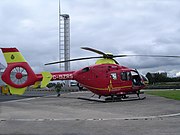 グラスゴーシティ空港でのボンドヘリコプターが運用するEC 135 T2