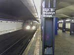 A subway train arrives at High Street station in 2006