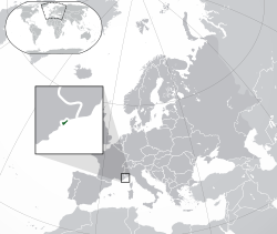Location of Monaco (green) in Europe (dark grey)