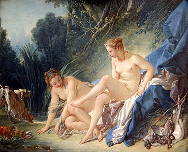 Diane au bain par François Boucher (1742)