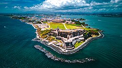 Aerial view of Castillo San Felipe del Morro and Old San Juan