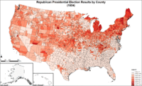 Map of Republican presidential election results by county