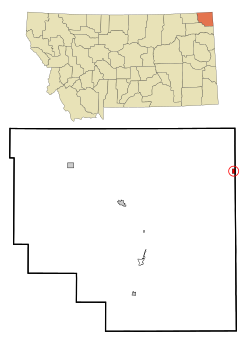 Location of Westby, Montana