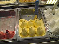 Durian gelato in Singapore