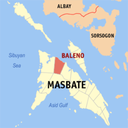 Mapa de Masbate con Baleno resaltado