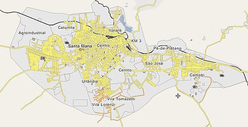 Santa Maria, Rio Grande do Sul is located in Paleontological Sites of Santa Maria