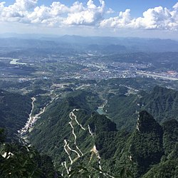 從天門山遠眺張家界市區