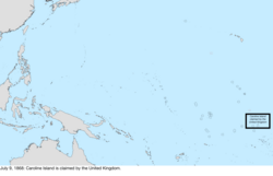 Map of the change to the United States in the Pacific Ocean on July 9, 1868