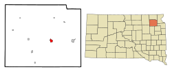 Location in Day County and the state of داکوتای جنوبی