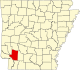 State map highlighting Hempstead County