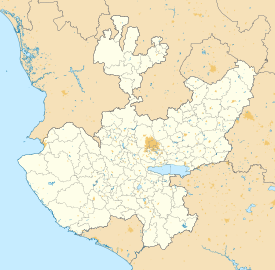 Mapa de Guadalajara con la marca de la ubicación de la Plaza de toros el Progreso