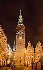 Wrocław Old City Hall at night