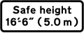 Supplementary plate informing height of overhead cables at level crossing ahead