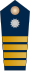 Blue epaulette with a silver button and 4 big golden stripes