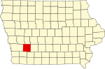 State map highlighting Cass County