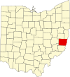 State map highlighting Belmont County