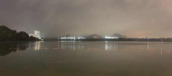 Powai lake in night. Picture take from JVLR side