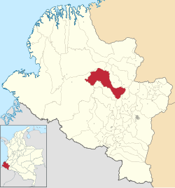 Location of the municipality and town of Los Andes in the Nariño Department of Colombia