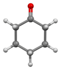 Ball-and-stick model of cyclohexanone