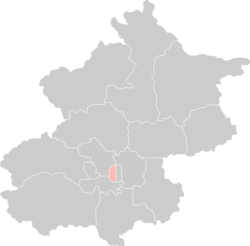 Location o Xicheng Destrict in Beijing