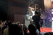 Chad Vader with "Will it Blend" at 2008 YouTube Live.jpg