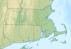 Map showing the location of Frederick Law Olmsted National Historic Site