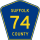 County Route 74 marker