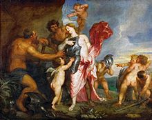 Thetis prijímajúca Achillove zbrane od Hefaista, Anthonis van Dyck (1630 - 1632).