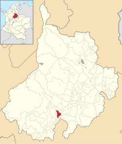 Location of the municipality and town of Aguada in the Santander Department of Colombia