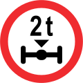 One axle weight limit