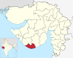 Location of district in Gujarat