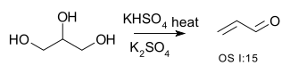 Elimination Reaction Glycerol 2 Acrolein