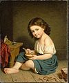 Child eating breakfast by Amalia Lindegren