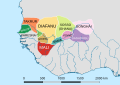 Image 1Map of the western Sahel and Sudan (northern West Africa) c. 1200, including some successor states of Ghana. (Songhai is Gao) Kingdoms in this era were centred around cities and cores, with variations of influence radiating out from these points, meaning there weren't fixed borders. (from History of Africa)