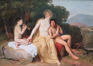 Apollo, Hyacinthus và Cyparis ca hát vui chơi (Apollo, Hyacinthus and Cyparis singing and playing), 1831-1834