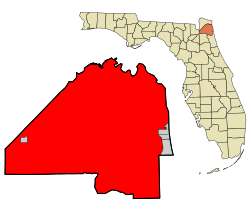 Localizare în Comitatul Duval și statul Florida