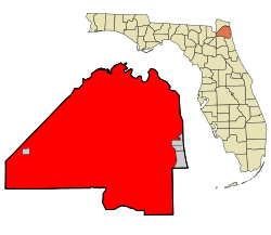 Location in Duval Coonty an the state o Florida