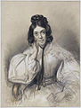 Mélanie Waldor par Julien Léopold Boilly (1796–1874). Elle devient, en 1827, la maîtresse d'Alexandre Dumas, Wikisource