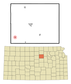 Location within Ottawa County and Kansas